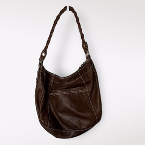Fossil‎ Brown Handbag with Braided Handle